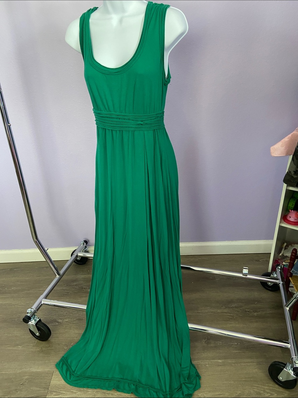 Max Studio Green Scoop Neck Maxi Dress